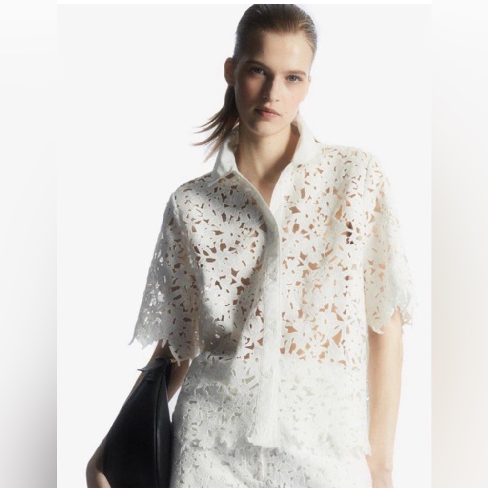Short-Sleeved Broderie Anglaise Shirt